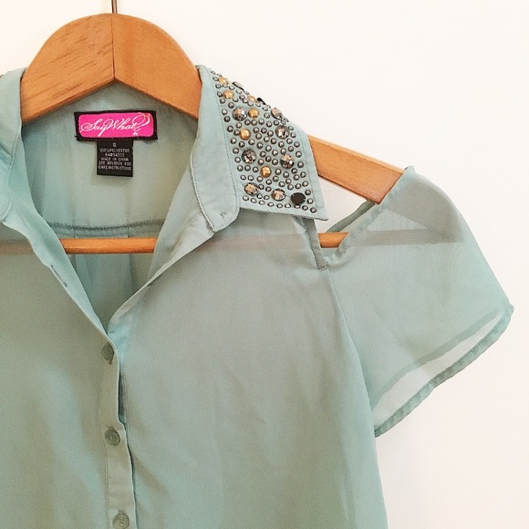 ✨Cut out Sleeve Shirt with Gorgeous Collar Design - Picture 2 of 3